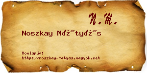 Noszkay Mátyás névjegykártya