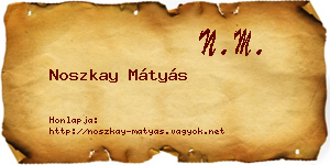 Noszkay Mátyás névjegykártya