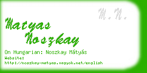 matyas noszkay business card